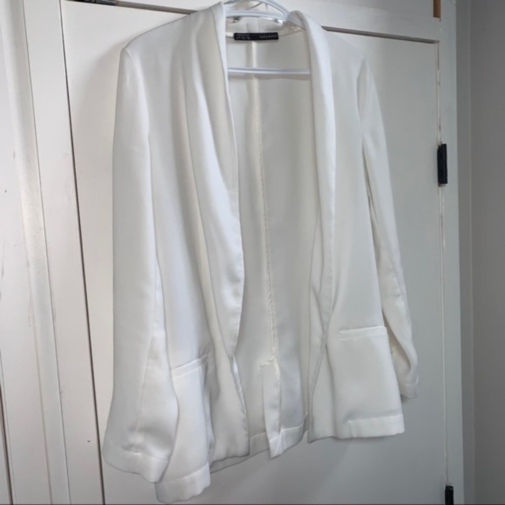 White Zara blazer small open single button - Picture 7 of 14